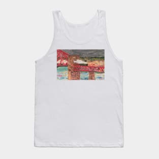 Flying Scotsman steaming across Forth Bridge Tank Top